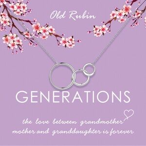 OR Old Rubin 3 Generations Interlocking Circles 925 Sterling Silver Necklace